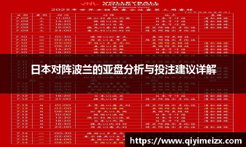 日本对阵波兰的亚盘分析与投注建议详解